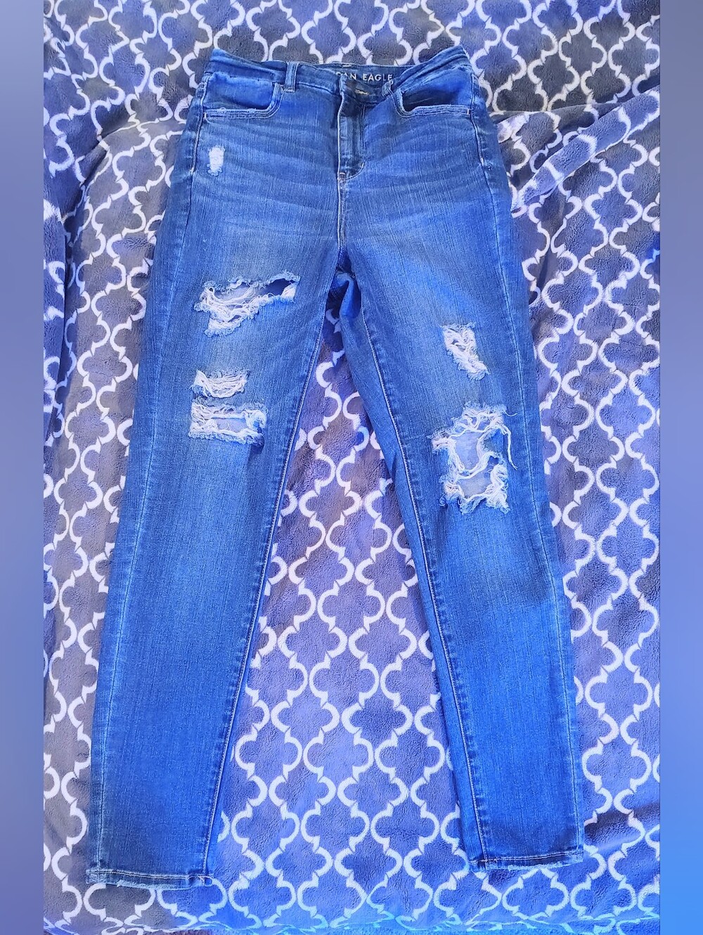 American Eagle Outfitters Women's Ripped Skinny Jeans - Blue